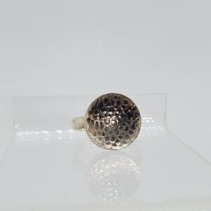 Size 8.75 Sterling Silver Ring Hammered Concave Style 925